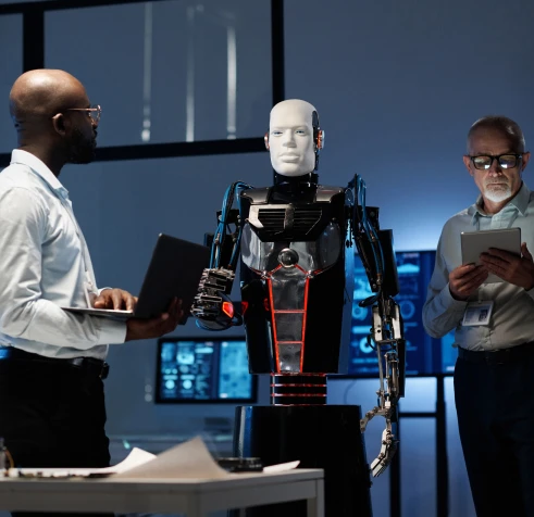 A group of people planning a project.