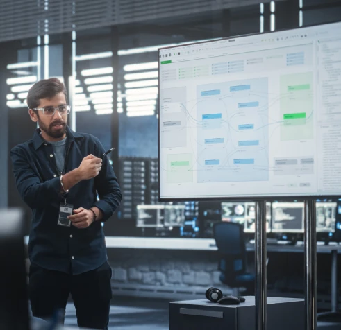 A group of people planning a project.